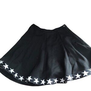 Vintage Kandel Schoolgirl Cheerleading Twirl Skirt Women's S Black White Stars